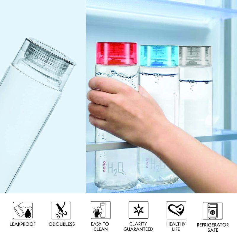 LVOOK Glass Fridge Water Bottle with Plastic Cap Leak proof breakproof Wide mouth Easy to Clean Best Usage for OfficeSchoolCollege Gym Tracking 920ml Red Pack of 6 - Image 5
