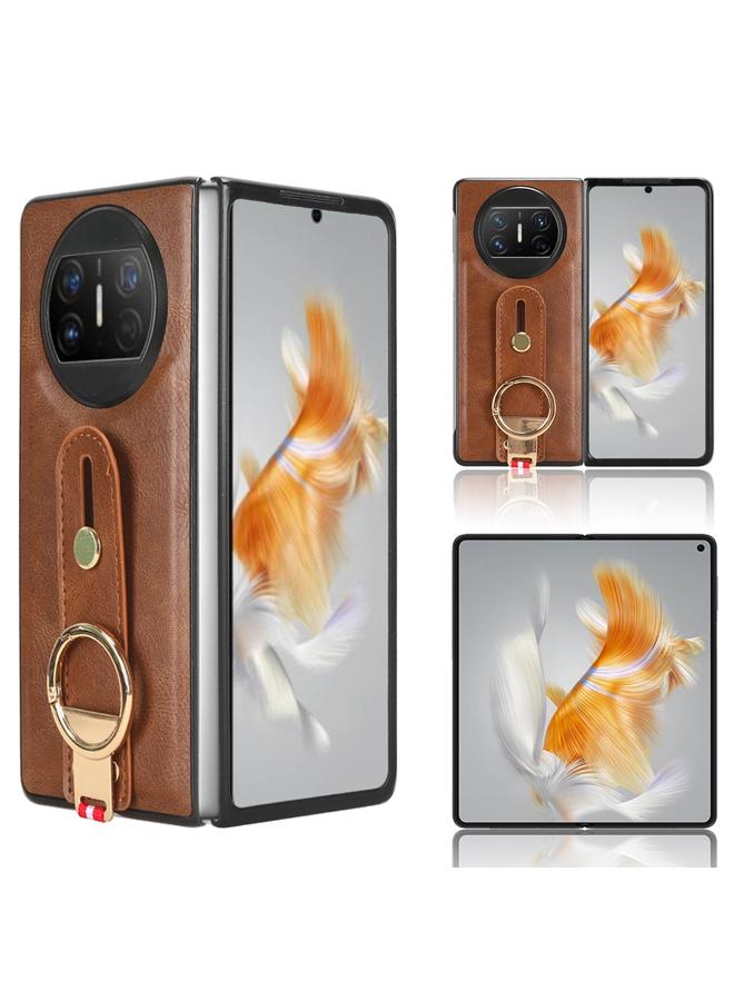 اس-توب جراب خلفي من الجلد لهاتف Huawei Mate X3 مع سوار المعصم - Image 1