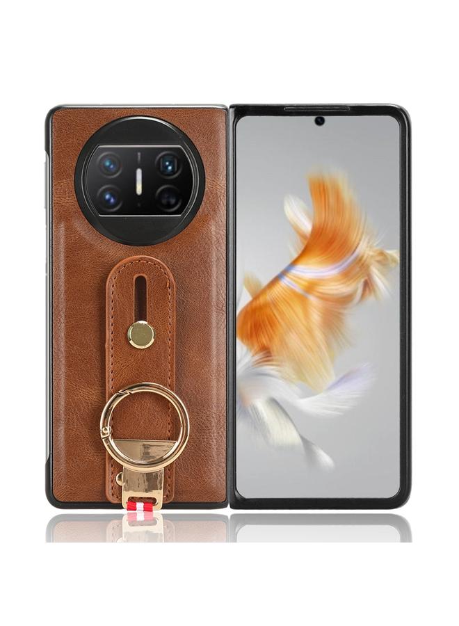 اس-توب جراب خلفي من الجلد لهاتف Huawei Mate X3 مع سوار المعصم - Image 4