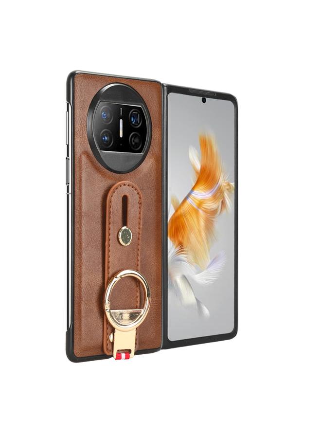 اس-توب جراب خلفي من الجلد لهاتف Huawei Mate X3 مع سوار المعصم - Image 2