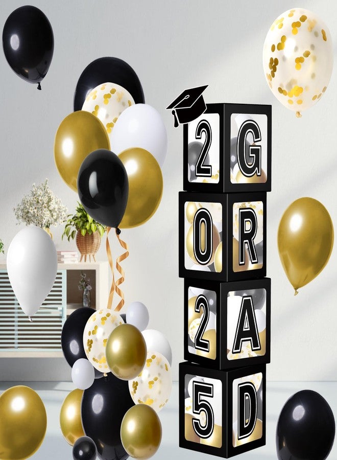 Labrostar Graduation Decorations 2025 Graduation Party Decorations Set of 4 Boxes with 144pcs Balloons Arch Garland Kit Party Supplies for Any Grades Black - Image 2
