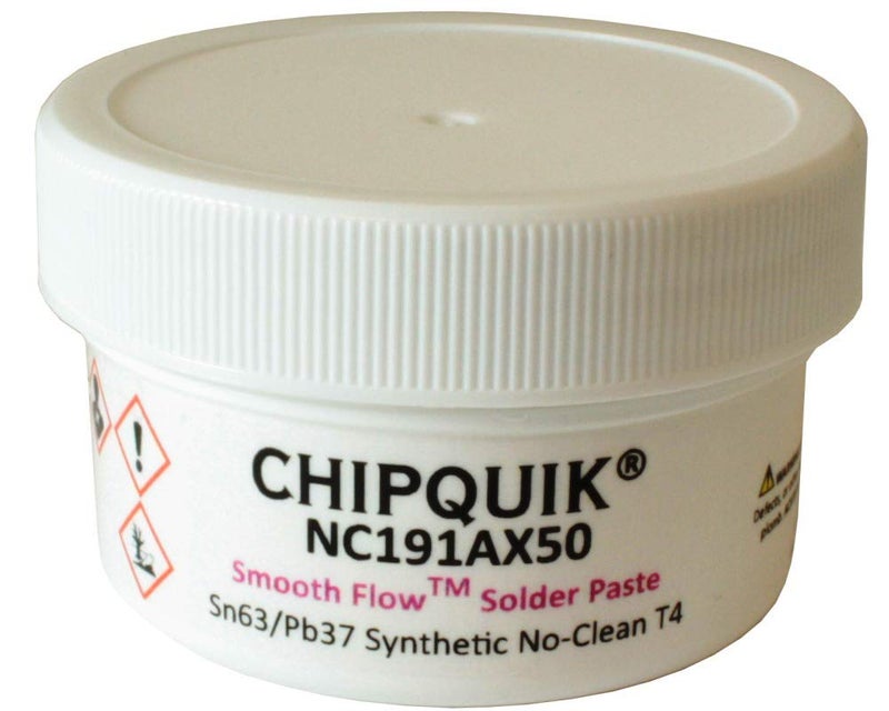 Chip Quik NC191AX50 Smooth Flow Leaded Solder Paste Sn63/Pb37 T4 50g Jar - Image 1