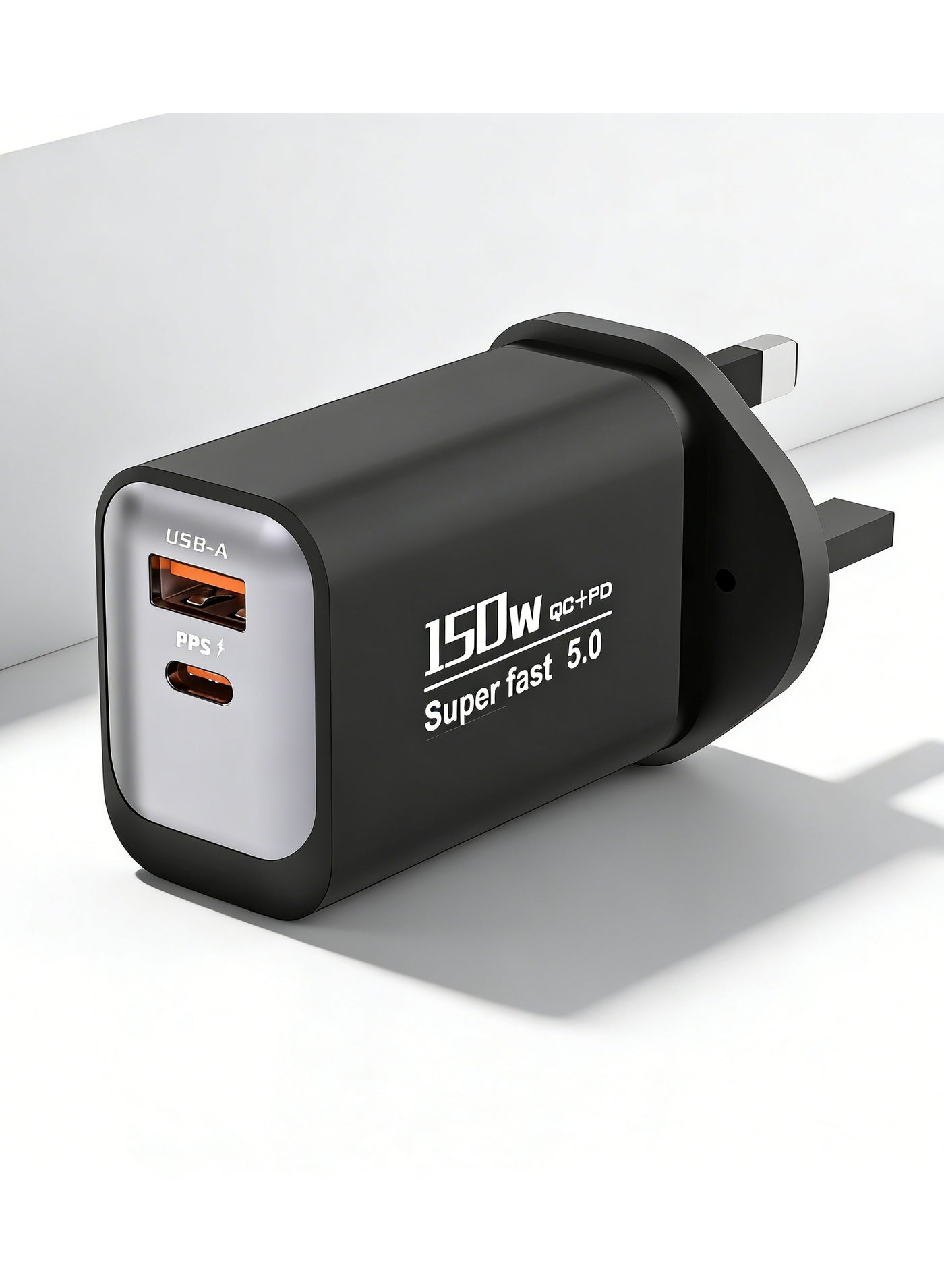 150W Universal Fast Charger, Multi-Port Travel Wall Charger with USB-C & USB-A, All-Protocol Fast Charging , Compatible with Phones, Laptops, Tablets, Small Appliances – UK Plug, Black