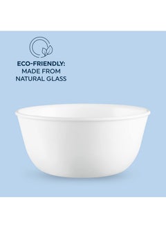 Corelle Corelle Vitrelle 28-oz Soup/Cereal Bowls Set of 6, Chip & Crack Resistant Dinnerware Bowls for Soup, Ramen, Cereal and More, Triple Layer Glass, Winter Frost White  - Image 4