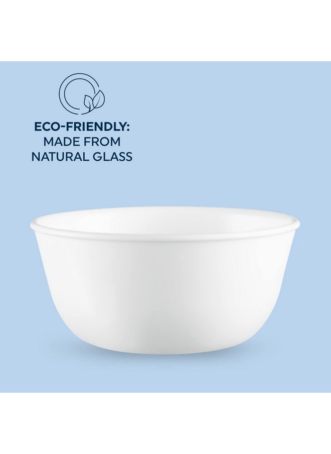 Corelle Corelle Vitrelle 28-oz Soup/Cereal Bowls Set of 6, Chip & Crack Resistant Dinnerware Bowls for Soup, Ramen, Cereal and More, Triple Layer Glass, Winter Frost White  - Image 4