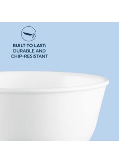 Corelle Corelle Vitrelle 28-oz Soup/Cereal Bowls Set of 6, Chip & Crack Resistant Dinnerware Bowls for Soup, Ramen, Cereal and More, Triple Layer Glass, Winter Frost White  - Image 3