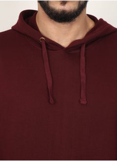 RSO Outfits Unisex Regular Fit Full Sleeves Solid Hoodie Sweatshirt (Maroon)  - Image 5