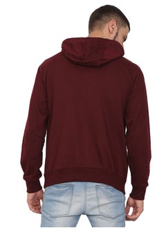 RSO Outfits Unisex Regular Fit Full Sleeves Solid Hoodie Sweatshirt (Maroon)  - Image 4