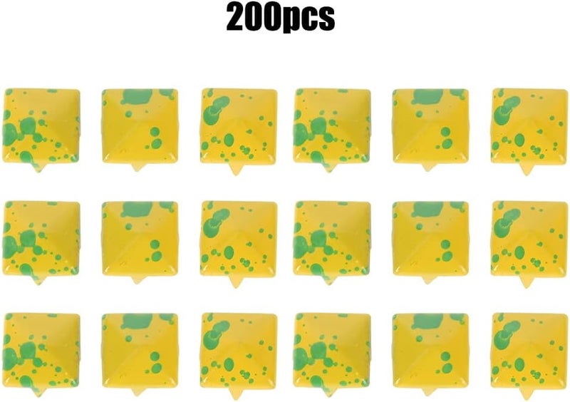 Square Rivets Metal 9mm, 200Pcs, Multi - Color DIY Decoration Accessories - Stylish Design, Easy Installation, Ideal for Shoes Bags Hats (Yellow Background with Green dots) - Image 3