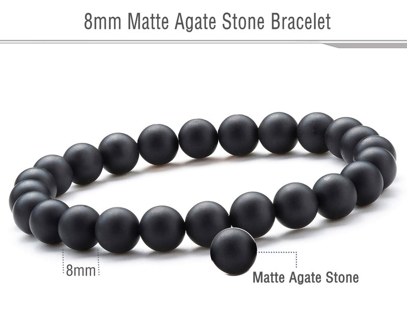 Hamoery Men Women 8mm Natural Stone Lava Rock Diffuser Bracelet Elastic Yoga Agate Beads Bracelet Bangle - Image 3