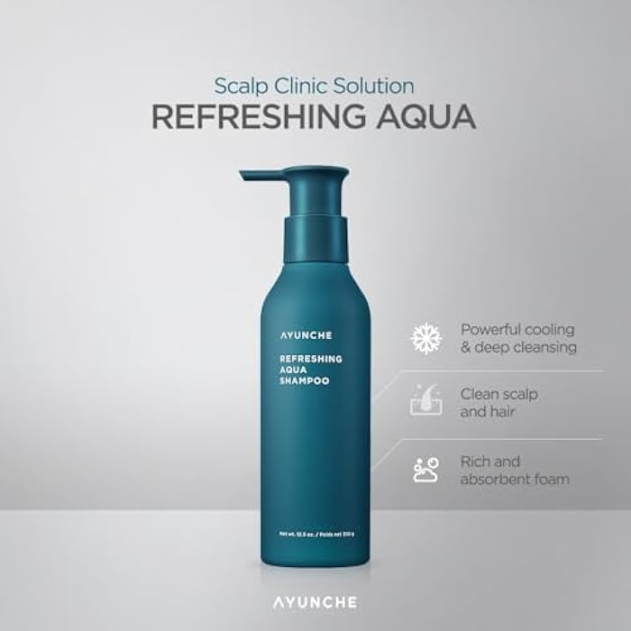 AYUNCHE Refreshing Shampoo for Oily Scalp, 11.8oz Purifying & Cool Down | Powerful Cooling & Deep Cleansing | Anti-Dandruff Shampoo | Korean Salon Brand - Image 2