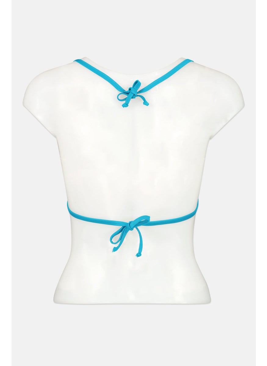 TWINSET Women Embellished Padded Bikini Top, Aquamarine  - Image 2