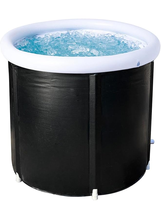 The Bros Zertylre Ice Bathtub for Athletes, Free-Standing Blow Up Bath Tub with Lid Portable Folding Ice Bathtub for Athletes, Outdoor Indoor, SPA Bath (33.5 x 33.5 x 29.5 inches) - Image 1