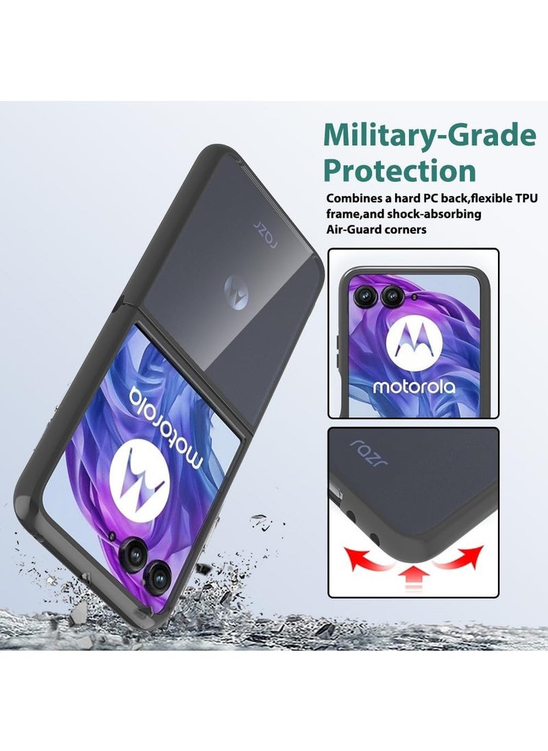 X-level - Motorola Razr 50 Ultra/Motorola Razr Plus Case, APremium Clear Panel TPU Bumper Shockproof Phone Cover,Slim Thin Scratch Resistant Protective Case Woman Man for Motorola Razr 50 Ultra/Motorola Moto Razr+ 2024 Black - Image 1