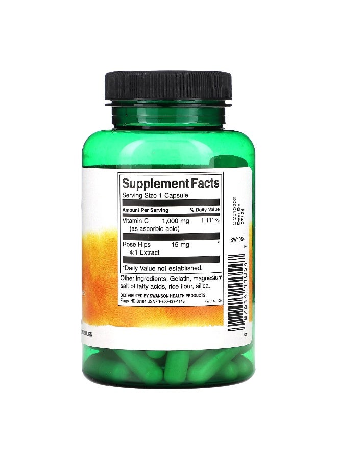 SWANSON سوانسون، فيتامين سي مع وردة الورد، 90 كبسولة - Image 2