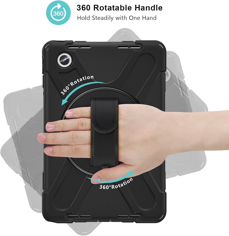 Procases Protective Tablet Case For Lenovo M11 11 Inch 2024, Rugged Heavy Duty Shockproof Rotating Kids Cover Protector For Tab Tb330Fu Tb330Xu -Black - Image 2