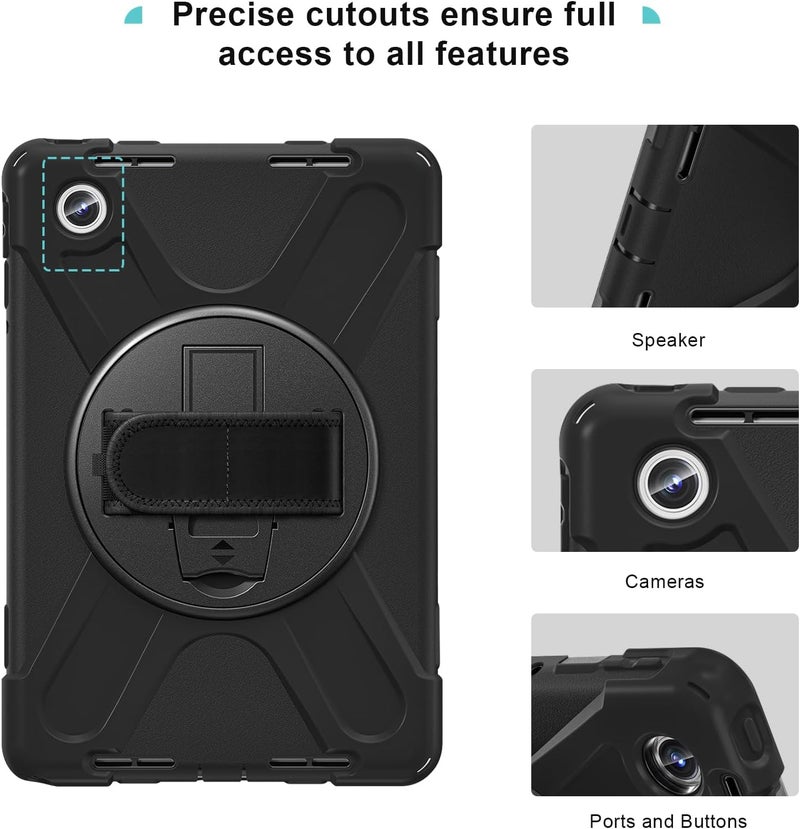 Procases Protective Tablet Case For Lenovo M11 11 Inch 2024, Rugged Heavy Duty Shockproof Rotating Kids Cover Protector For Tab Tb330Fu Tb330Xu -Black - Image 4
