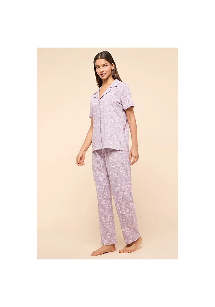 أر أند بي Printed Lapel Collar Pyjama Set