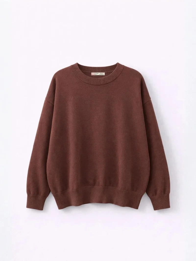 ميكسراي MIXRAY Oversized Ribbed Knit Sweater