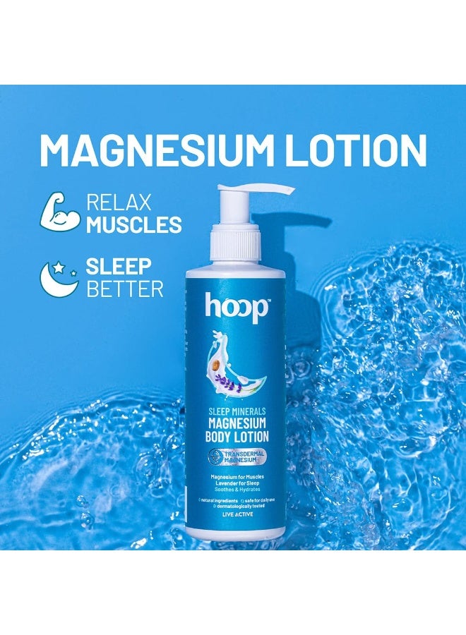 Hoop Magnesium Sleep Body Lotion | Topical Magnesium Chloride Supplement for Muscle Recovery, Better Sleep | Magnesium Oil Supports Deep Sleep, Recovery from Cramps, Fitness | 250 ml - Image 2