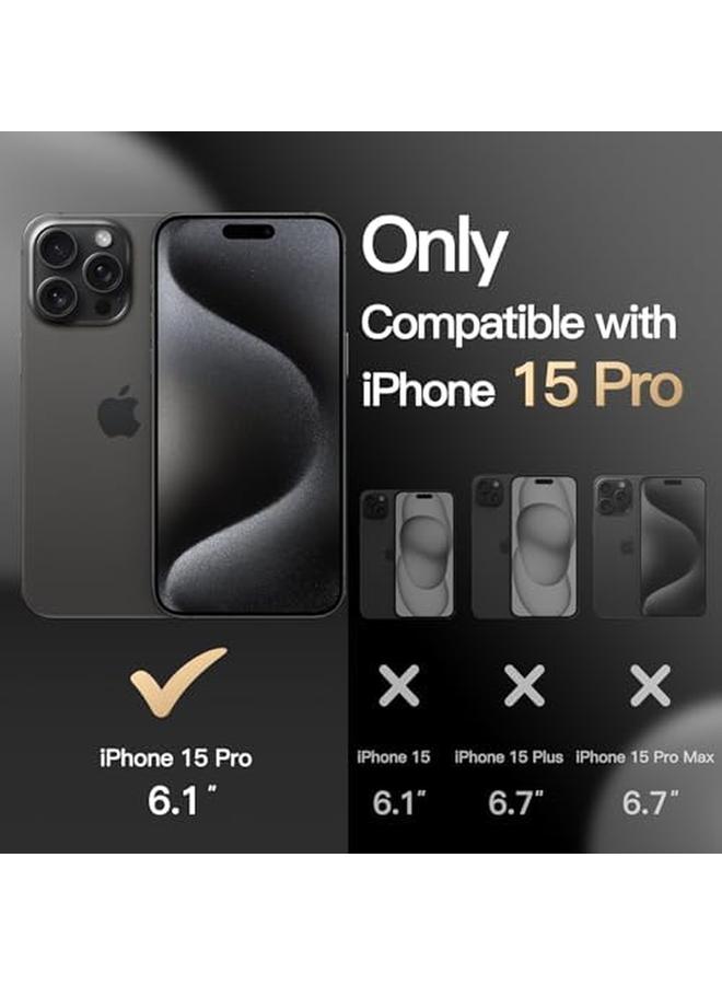 جي تيك حافظة لهاتف آيفون 15 برو مقاس 6.1 بوصة، طبقة مزدوجة متينة للحماية من الصدمات، غطاء هاتف قوي واقٍ مع ظهر غير لامع أسود - Image 2