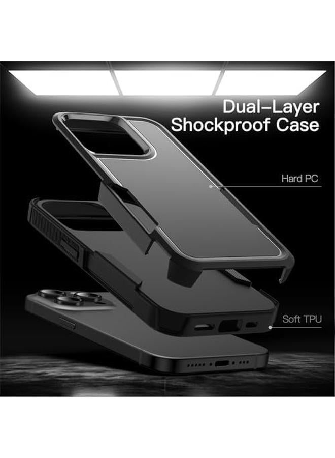 جي تيك حافظة لهاتف آيفون 15 برو مقاس 6.1 بوصة، طبقة مزدوجة متينة للحماية من الصدمات، غطاء هاتف قوي واقٍ مع ظهر غير لامع أسود - Image 3