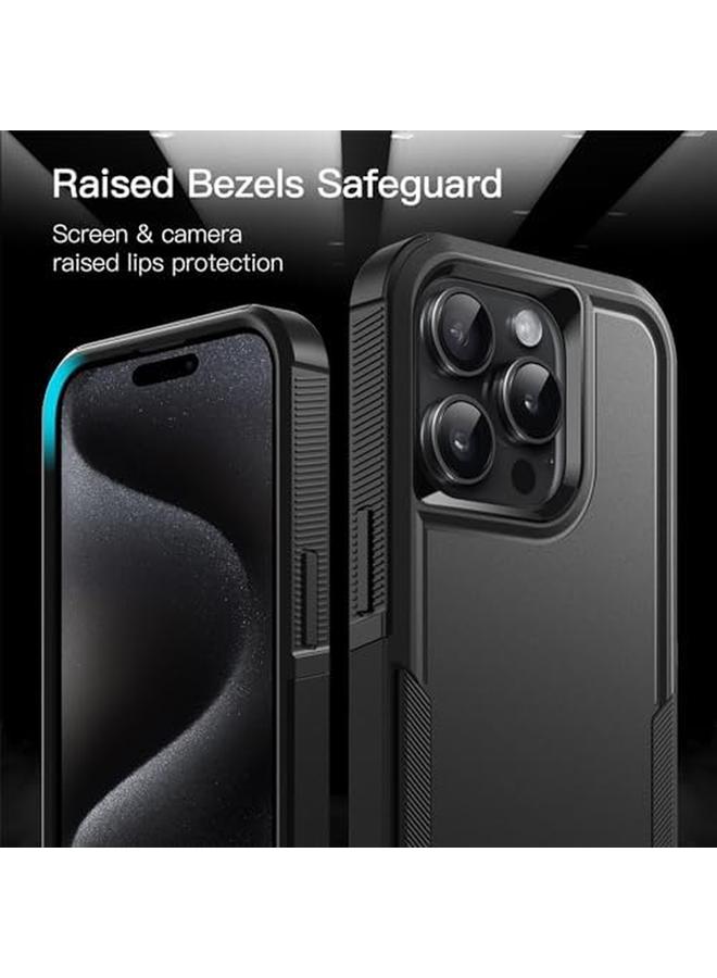 جي تيك حافظة لهاتف آيفون 15 برو مقاس 6.1 بوصة، طبقة مزدوجة متينة للحماية من الصدمات، غطاء هاتف قوي واقٍ مع ظهر غير لامع أسود - Image 5