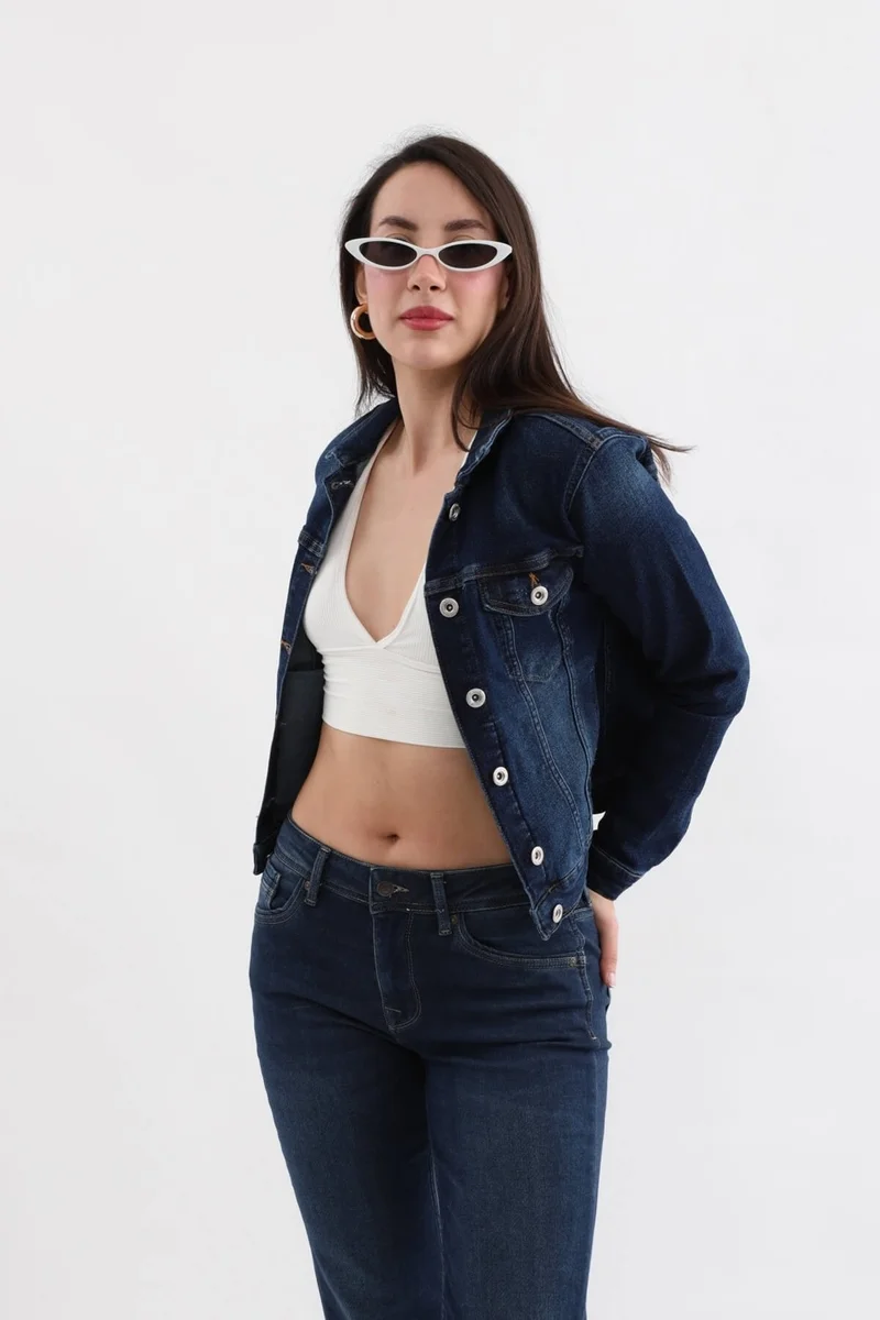 Banny Jeans Women's Dark Blue Slim Fit Jean Jacket
