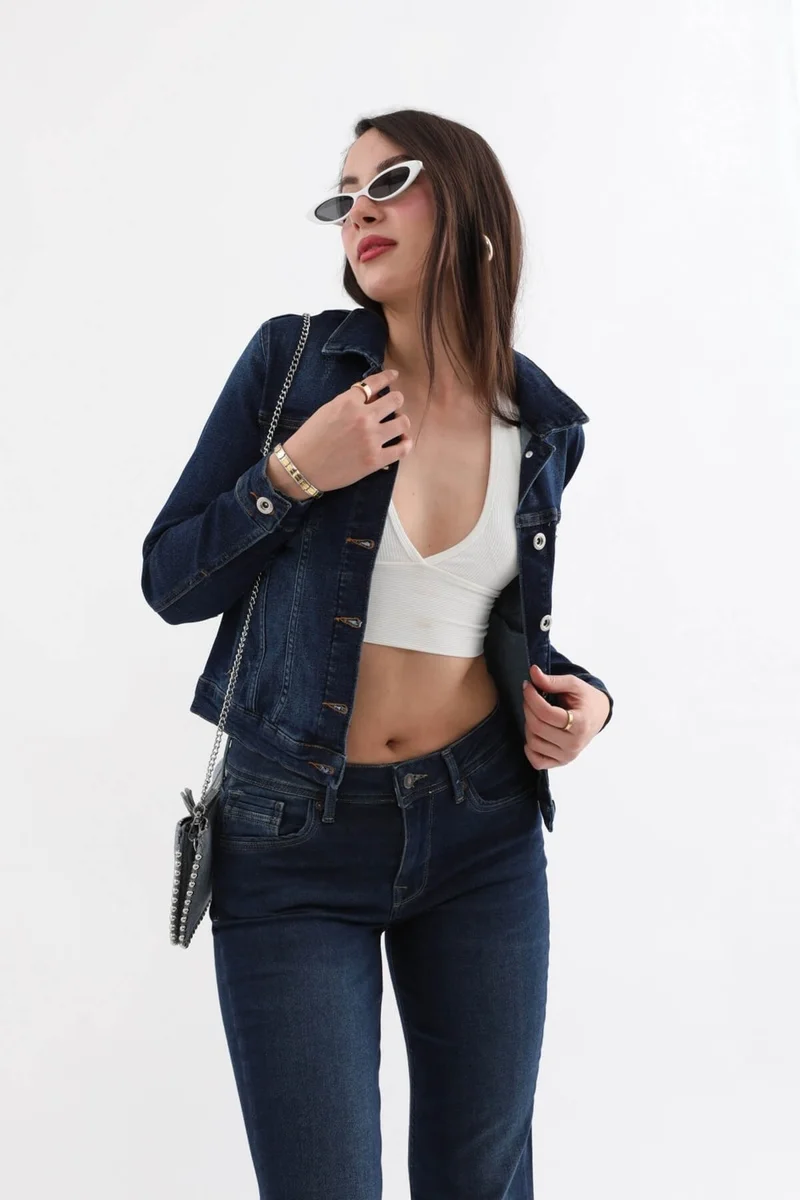 Banny Jeans Women's Dark Blue Slim Fit Jean Jacket