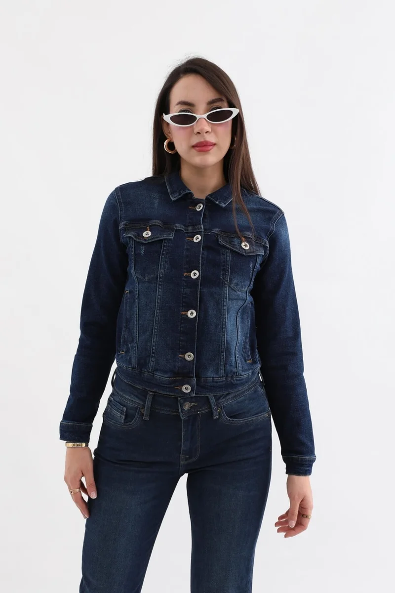 Banny Jeans Women's Dark Blue Slim Fit Jean Jacket