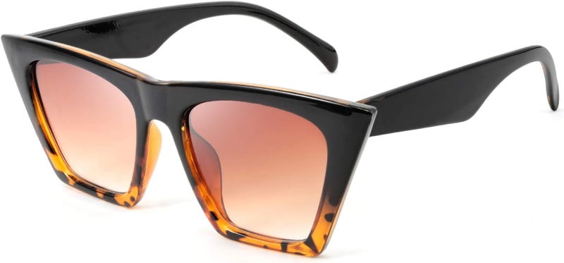 FEISEDY Vintage Square Cat Eye Sunglasses Oversized Women Fashion Sun Glasses B2473 - Image 1