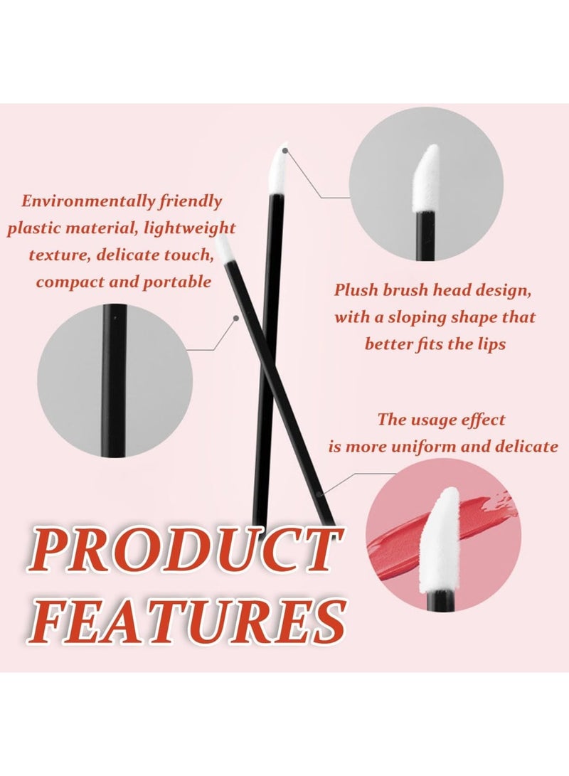 Barakah 200 PCS Disposable Lip Brushes Lip Gloss Applicator Wands Lipstick Applicators with Soft Flocking Head, Makeup Brush Tools for Lip Gloss, Concealer, Eyeshadow, Nail Polish, Salon and Travel Use - Image 3