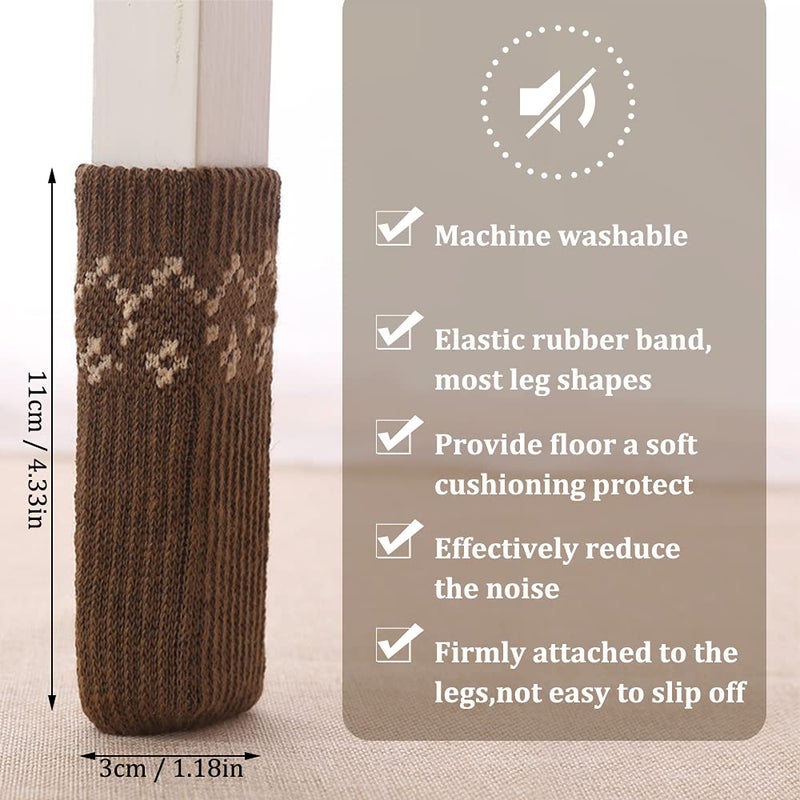 Lzymsz 40 Packs Chair Socks Knit Double Layer Thick Chair/Table/Bench Foot Cover Non-Slip Wear-Resistant Noise-Reducing Chair Covers Caps Set Chair Leg Floor Protectors - Image 2