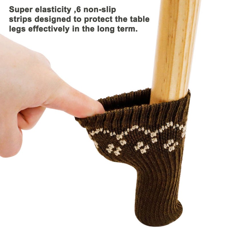 Lzymsz 40 Packs Chair Socks Knit Double Layer Thick Chair/Table/Bench Foot Cover Non-Slip Wear-Resistant Noise-Reducing Chair Covers Caps Set Chair Leg Floor Protectors - Image 4