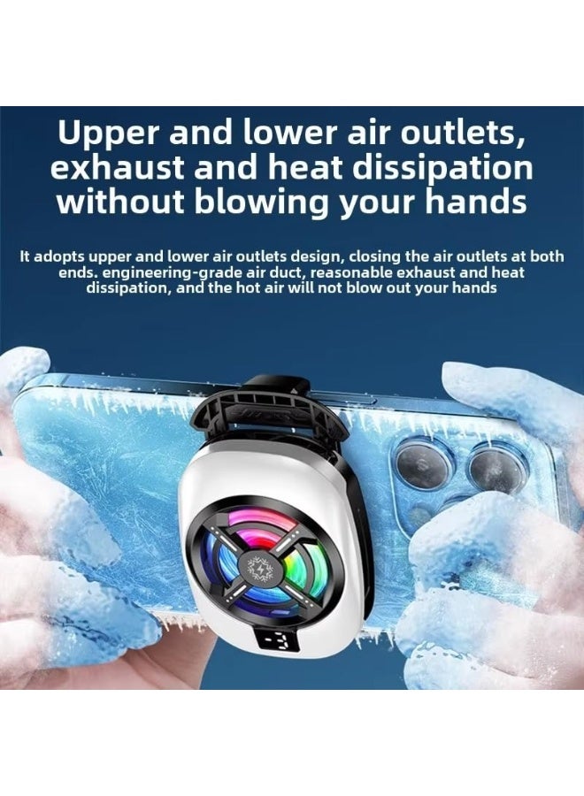 Snaggle Phone Cooler for Gaming, Back Clip Phone Cooling Fan with 3-Speed Adjustment, RGB Lights & Digital Display, Mobile Cooling Fan for without Noise for Playing Games Tiktok for Universal iPhone/Android Smartphone - Image 2