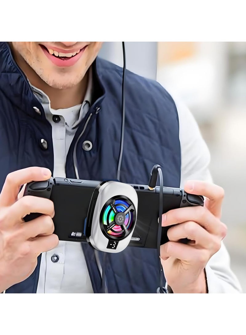 Snaggle Phone Cooler for Gaming, Back Clip Phone Cooling Fan with 3-Speed Adjustment, RGB Lights & Digital Display, Mobile Cooling Fan for without Noise for Playing Games Tiktok for Universal iPhone/Android Smartphone - Image 3