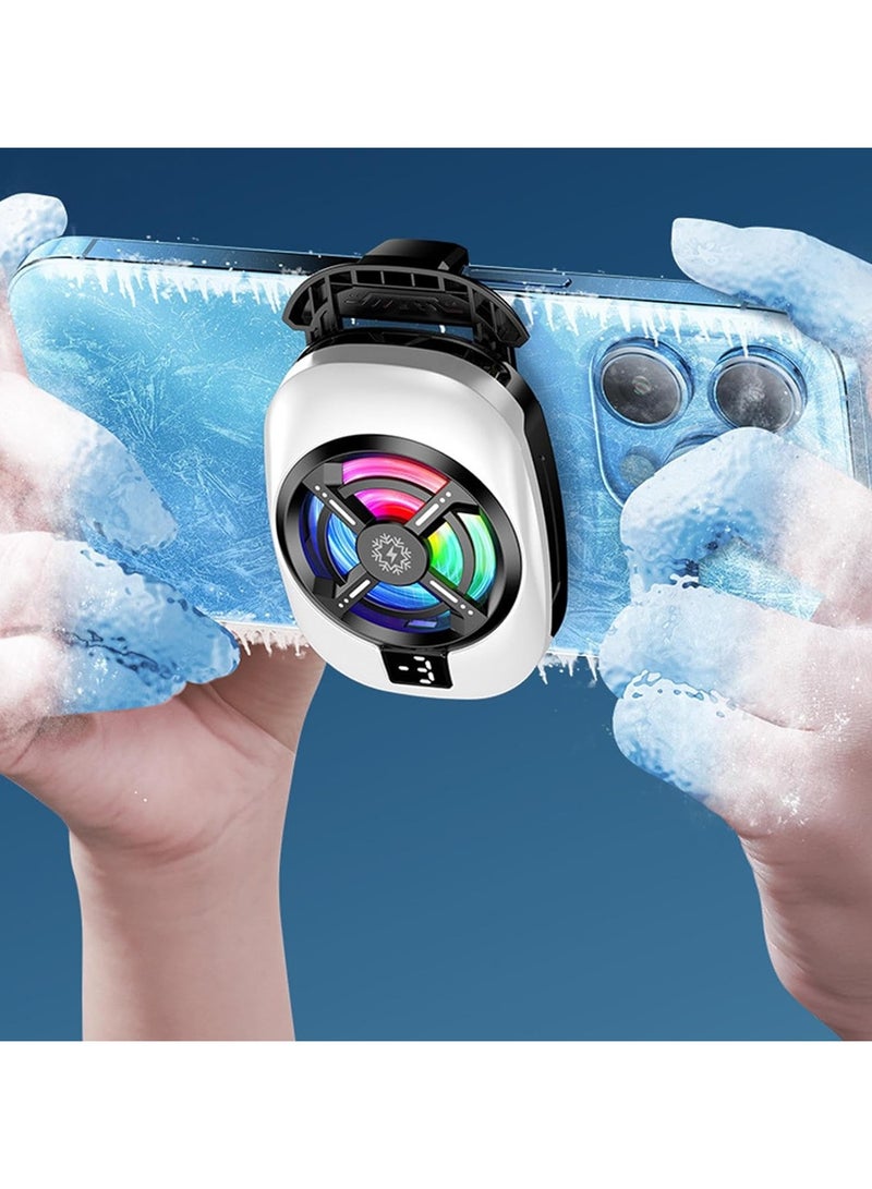 Snaggle Phone Cooler for Gaming, Back Clip Phone Cooling Fan with 3-Speed Adjustment, RGB Lights & Digital Display, Mobile Cooling Fan for without Noise for Playing Games Tiktok for Universal iPhone/Android Smartphone - Image 4