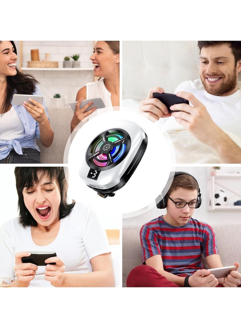 سناجل مبرد هاتف للألعاب، مروحة تبريد خلفية للهاتف المحمول بثلاث سرعات قابلة للتعديل، إضاءة RGB، شاشة رقمية، ضوضاء منخفضة، متوافق مع أجهزة iPhone وAndroid - Image 4