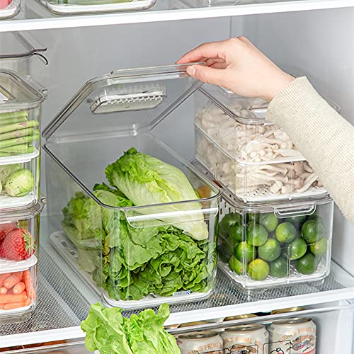 SANNO Vegetable Fruit Containers Fridge Containers,Freezer Produce Saver Refrigerator Organizer Bins with Vented Lids And Drain Tray For Pantry Fridge Freezer Cabinet Kitchen Organization - Image 5