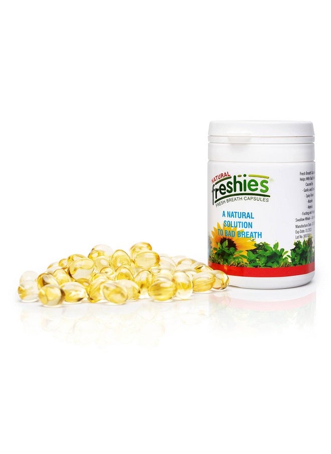 Freshies Freshies Gel Capsules for Bad Breath- Organic Peppermint and Parsley Oil Stomach Mint Breath Fresheners- Keto Friendly- Fresh Breath for 3+ Hours- 90 Count  - Image 1