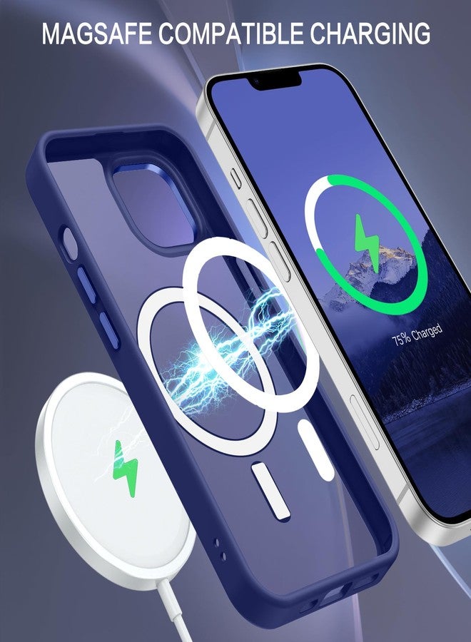 BENTOBEN Magnetic for iPhone 13 Case & iPhone 14 Case [Compatible with Magsafe] Translucent Matte Phone Case iPhone 13/14 Slim Shockproof Women Men Protective Cover for iPhone 13/14 6.1", Klein Blue - Image 4