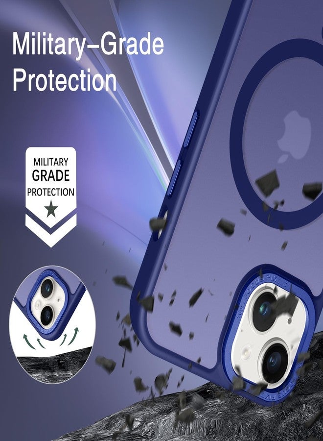 BENTOBEN Magnetic for iPhone 13 Case & iPhone 14 Case [Compatible with Magsafe] Translucent Matte Phone Case iPhone 13/14 Slim Shockproof Women Men Protective Cover for iPhone 13/14 6.1", Klein Blue - Image 3