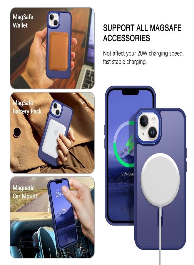 BENTOBEN Magnetic for iPhone 13 Case & iPhone 14 Case [Compatible with Magsafe] Translucent Matte Phone Case iPhone 13/14 Slim Shockproof Women Men Protective Cover for iPhone 13/14 6.1", Klein Blue - Image 2