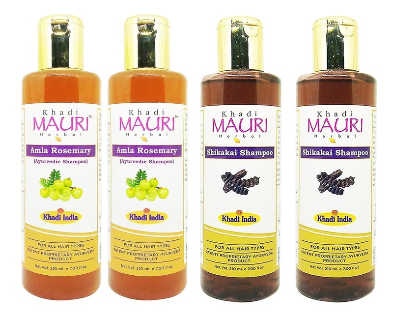 Khadi Mauri Amla Rosemary Shikakai Shampoo Pack of 4 840 ml - Image 1