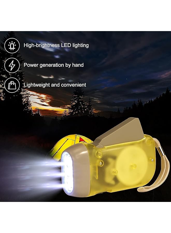 X spring Hand Crank Flashlight 4 Pack No Battery Required Torch Light 3 LED Light Squeeze Flashlight for Camping Hiking Outdoor Sports Home Power Outage Emergency Safety Tool - Image 3