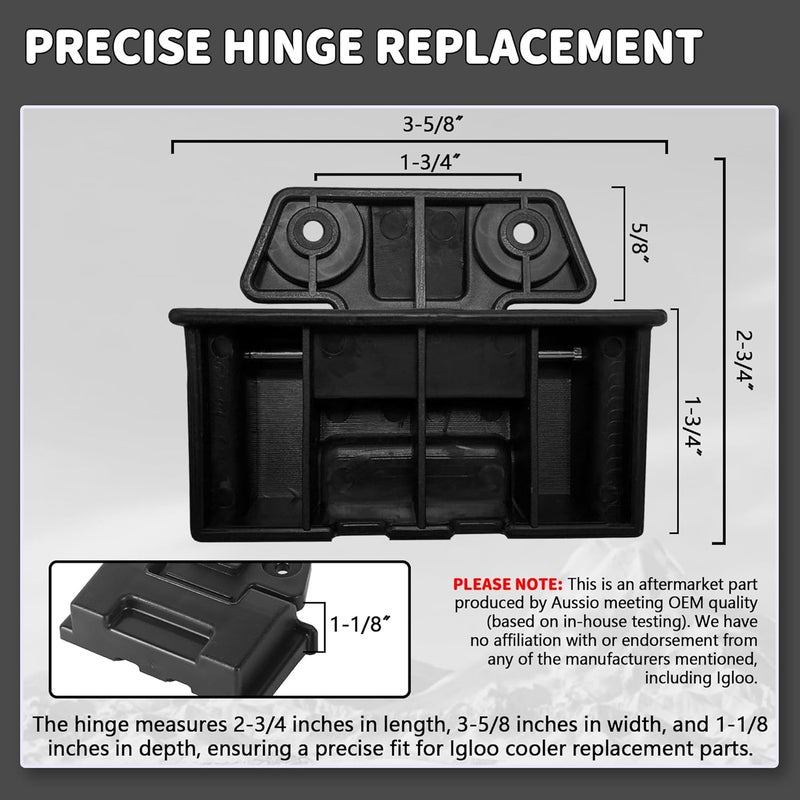 Replacement Cooler Hinge: 2 Pack Black, Precise Fit, Durable Construction - Easy Installation Cooler Door Hinge for Igloo BMX 25, 52, 72 Qt Cooler Repair - Image 3