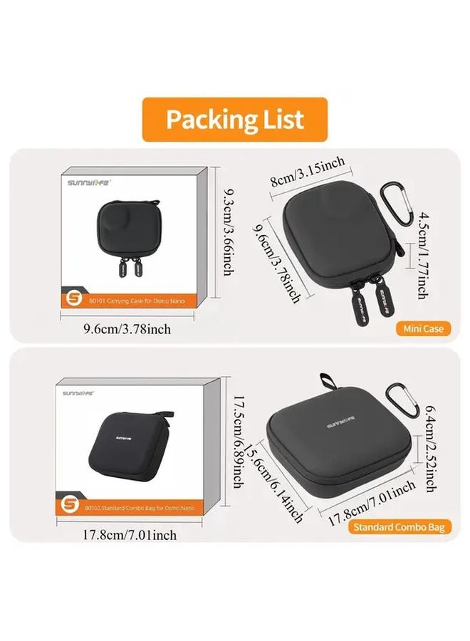 DJI Osmo Nano Action Camera Case L Black EVA Hardshell Storage with Accessory Pocket - Image 3