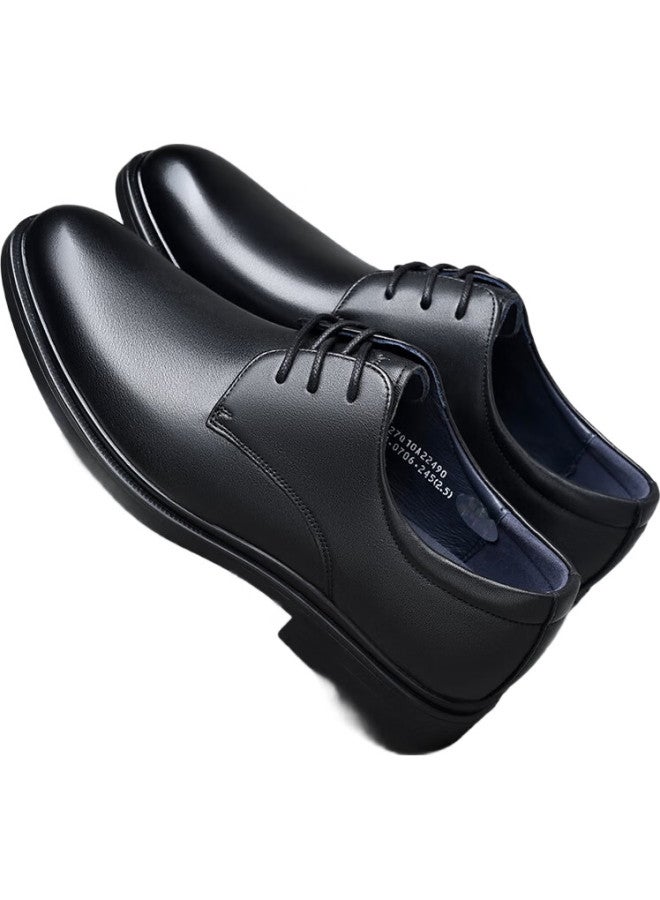 Spider King Leather Shoes For Men, Formal Shoes, Glossy Derby Lace-Up British Style Top-Grain Cowhide Wedding Shoes For Men 22490 Black 43 - Image 1