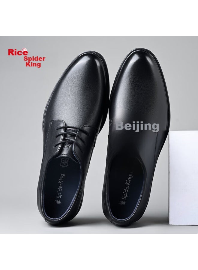 Spider King Leather Shoes For Men, Formal Shoes, Glossy Derby Lace-up British Style Top-grain Cowhide Wedding Shoes For Men 22490 Black 43 - Image 4
