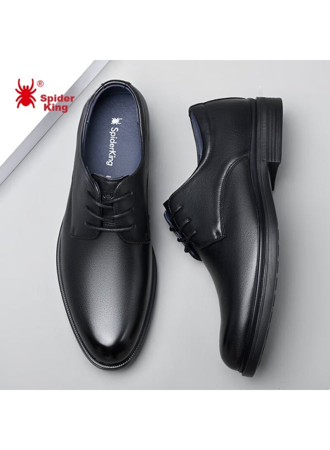 Spider King Leather Shoes For Men, Formal Shoes, Glossy Derby Lace-up British Style Top-grain Cowhide Wedding Shoes For Men 22490 Black 43 - Image 5